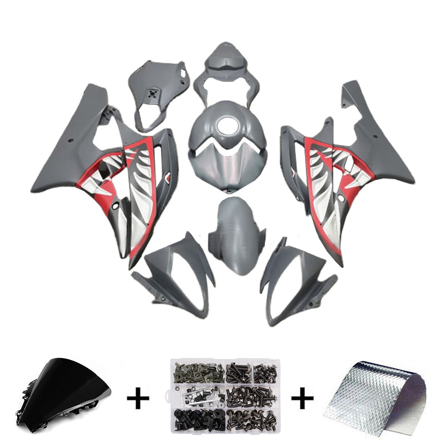 Kit carenatura iniezione plastica ABS per Yamaha YZFR6 YZF-R6 2006-2007