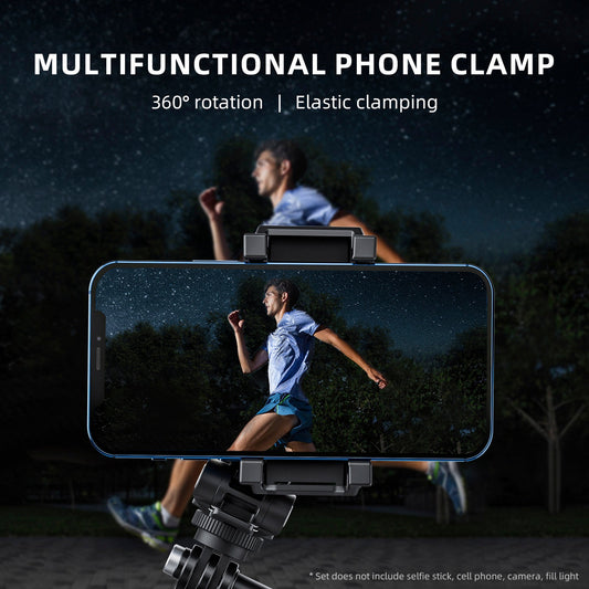 Supporto per telefono cellulare con luce di riempimento espandibile e girevole a 360 gradi, supporto da tavolo per telefono cellulare
