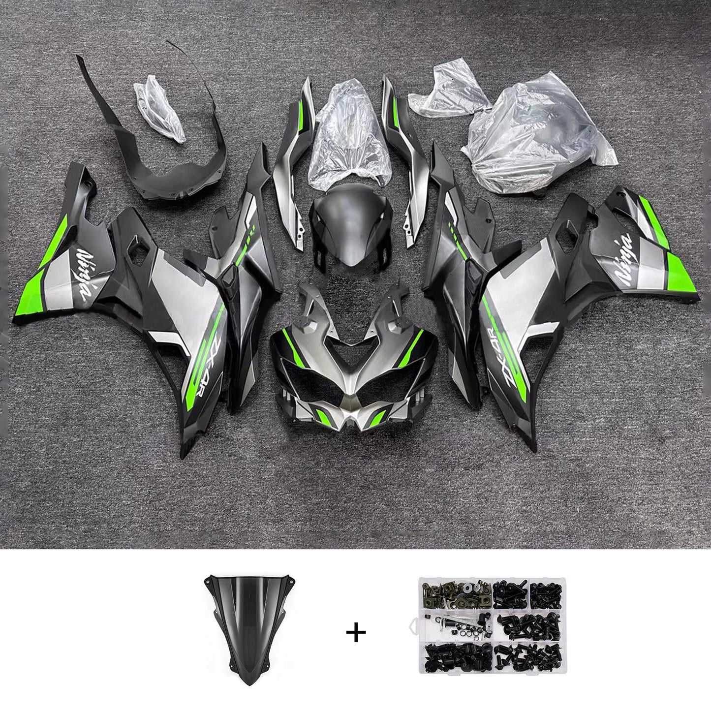Kit carenatura iniezione adatto per Kawasaki Ninja ZX-25R ZX-4R ZX-4RR 2019-2026