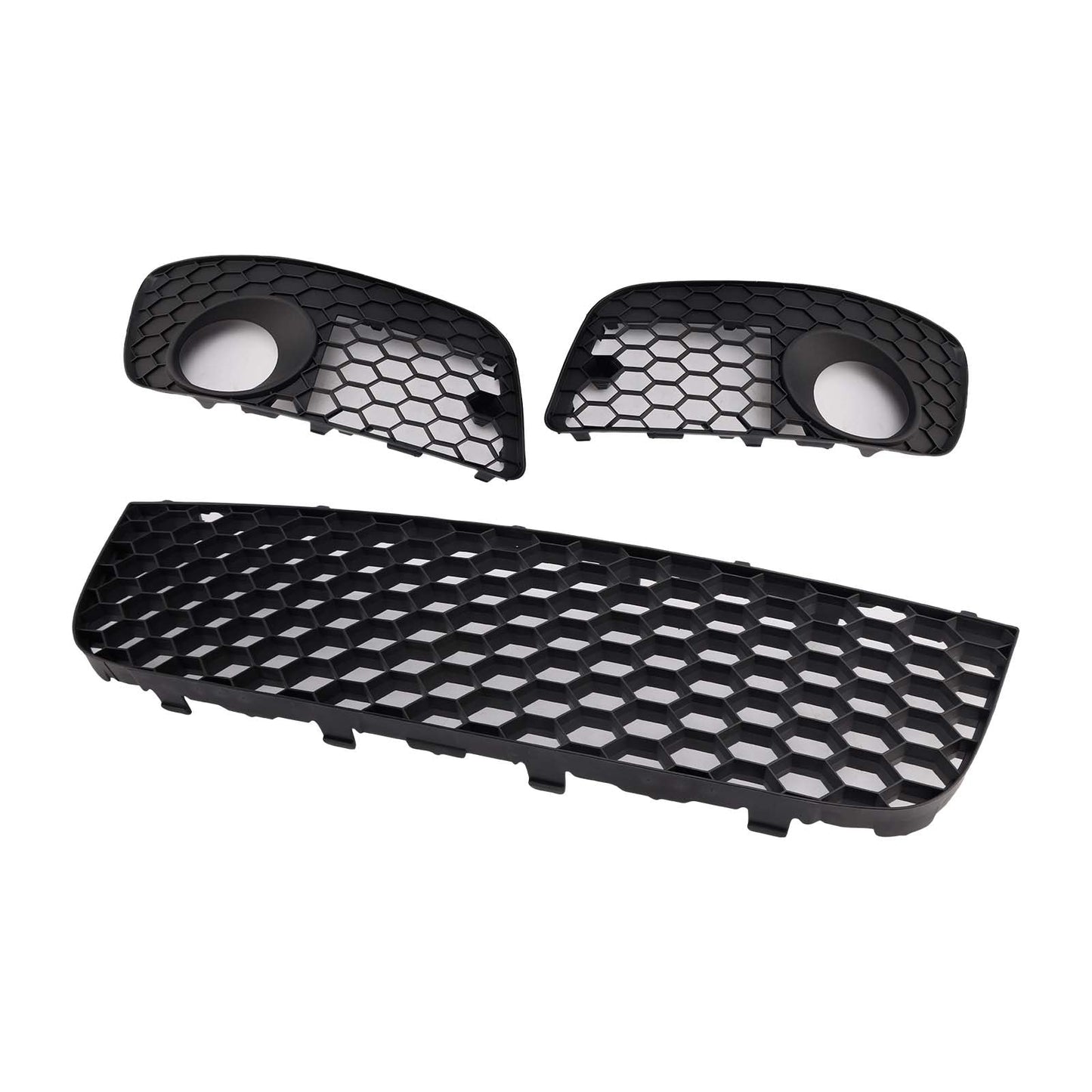 Griglia paraurti anteriore inferiore + copertura fendinebbia per VW Golf MK5 GTI 2006-2009, 3 pezzi.