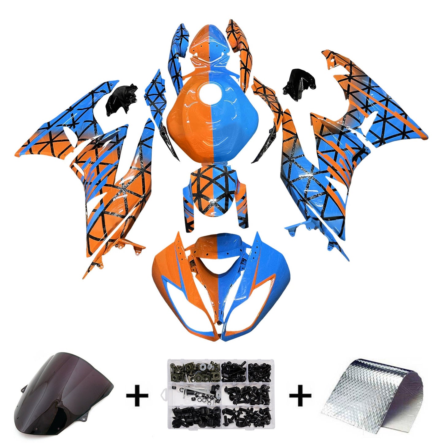 Kit carenatura iniezione in plastica ABS adatto per Kawasaki ZX6R 636 2009-2012