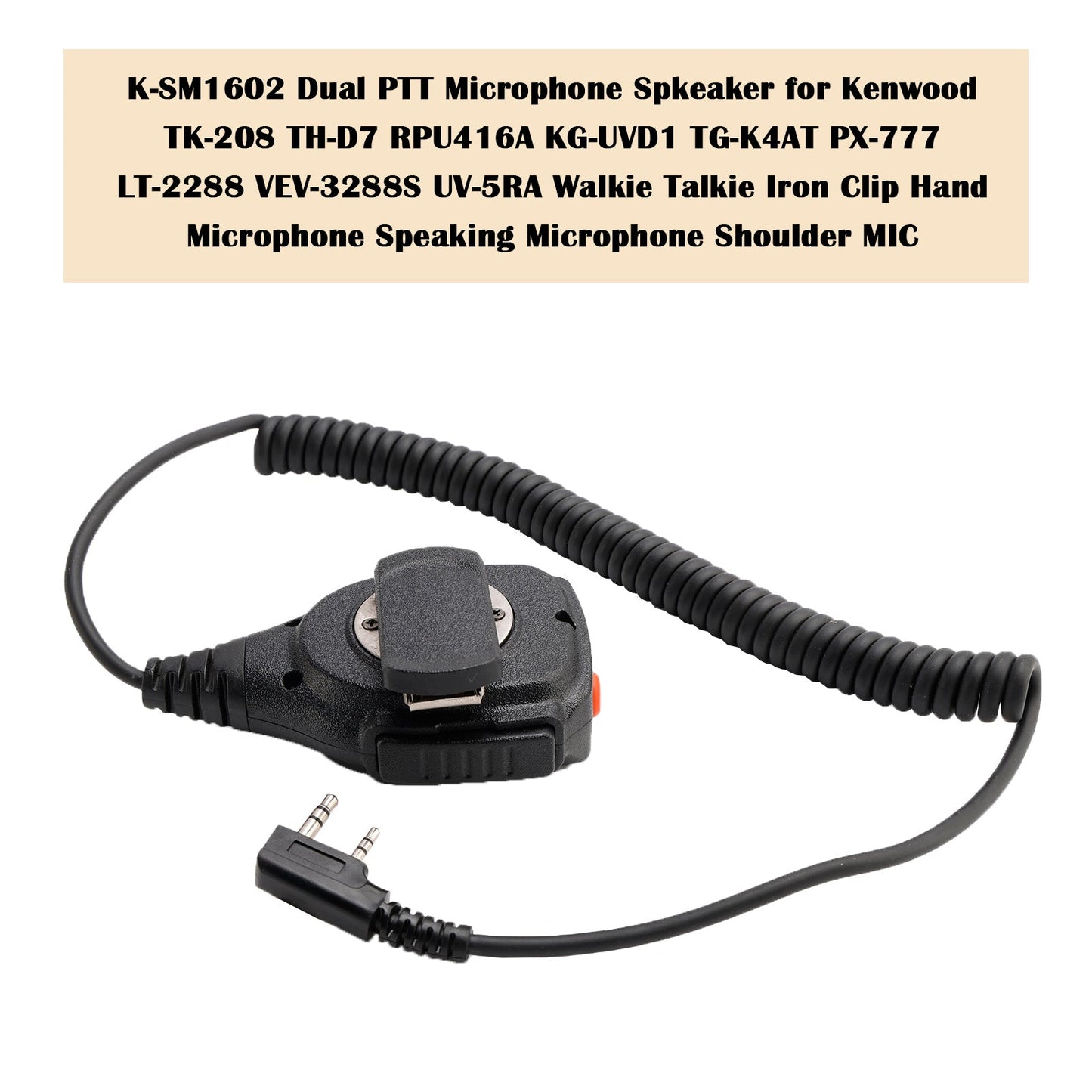 K-SM1602 Microfono altoparlante PTT doppio per TK-220 TH-F6 RPV516A KG-UVD1P PX-666