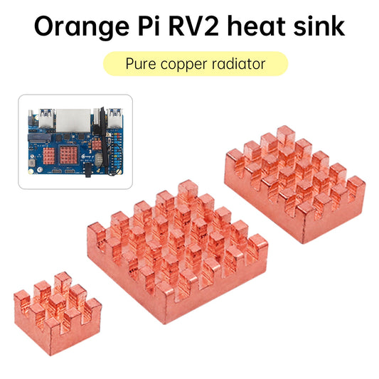 Radiatore Orange Pi RV2 Scheda di sviluppo Dissipatore di calore in rame puro Adesivo Raffreddatore