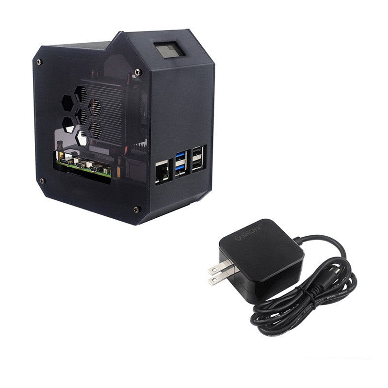 Raspberry Pi 5 Vertical Tower Fan Set con radiatore con schermo OLED da 0,96 pollici