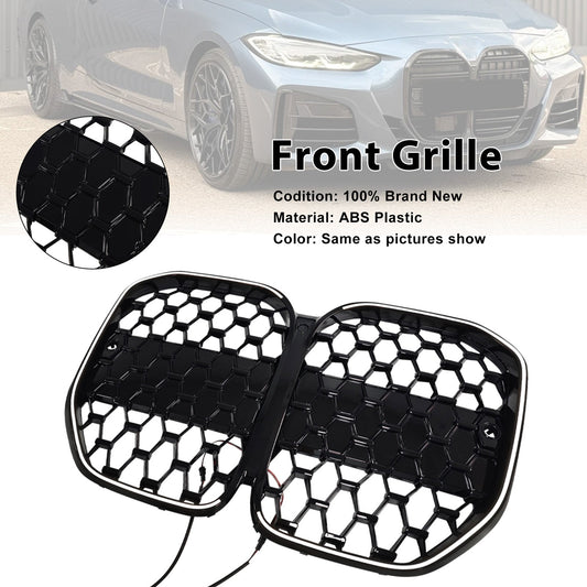 Griglia paraurti anteriore nera per BMW Serie 4 G22 G23 G82 senza ACC, compatibile con i modelli 2020-2025.