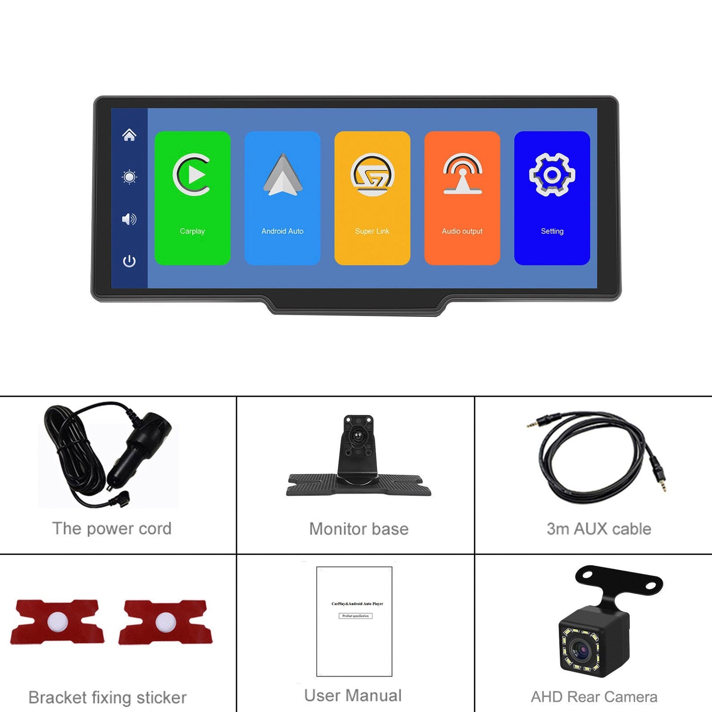 Sistema di navigazione per auto con display HD da 10,26 pollici, CarPlay, macchina all-in-one, telecamera a 12 LED