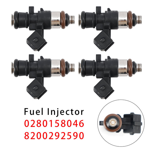 4 pezzi iniettori carburante per Dacia Sandero Renault Clio III 0280158046 8200292590