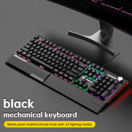Tastiera meccanica K1000 cablata con 104 tasti e interruttori rossi per PC Chroma RGB con poggiapolsi