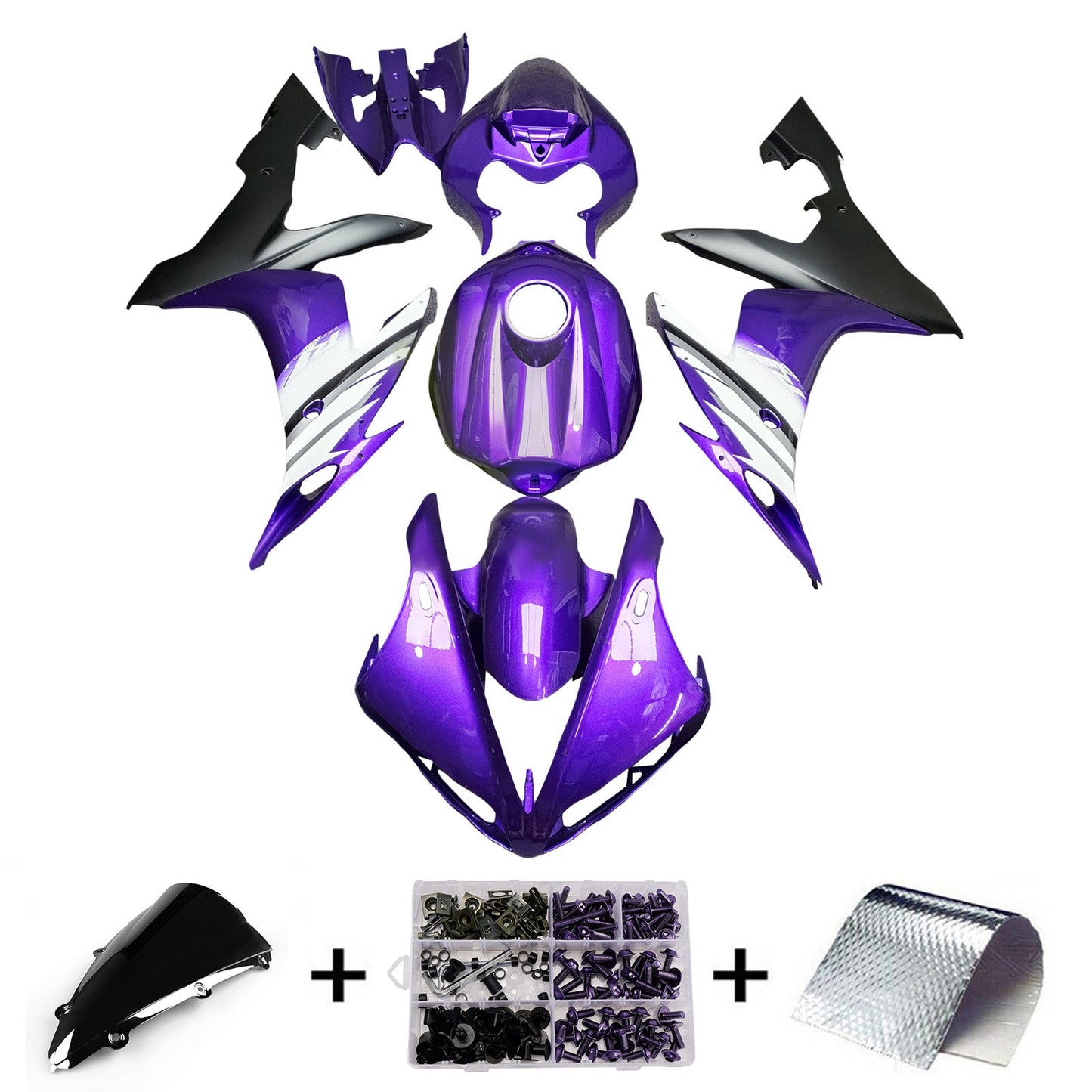 Kit carenatura iniezione plastica ABS per Yamaha YZFR1 YZF-R1 2004-2006
