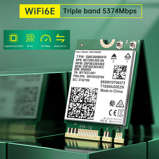Modulo AX210 Bluetooth 5374Mbps Scheda di rete Gigabit ad alta velocità Supporta WIFI6
