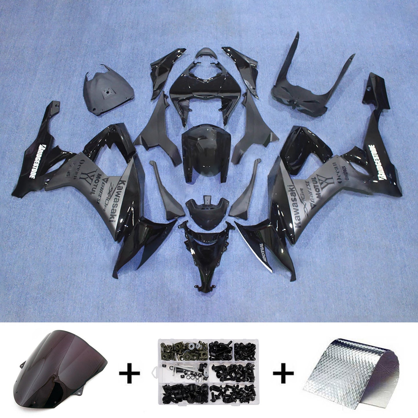 Kit carenatura iniezione in plastica ABS adatto per Kawasaki ZX10R 2008-2010