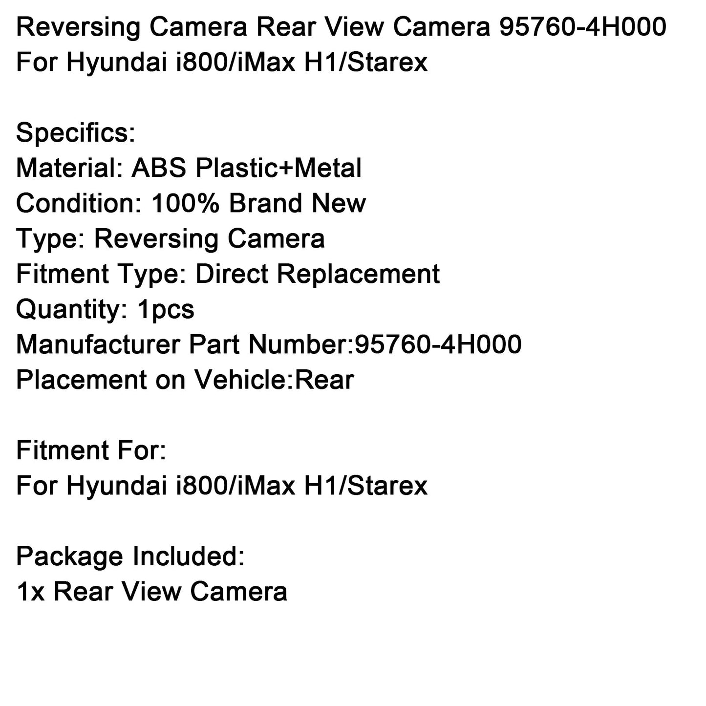 Telecamera per retromarcia Hyundai i800/iMax H1/Starex 95760-4H000