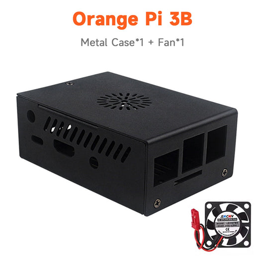 Nuovo Orange Pi 3B Metal Case Scatola in lega di alluminio con ventola di raffreddamento Custodia di raffreddamento
