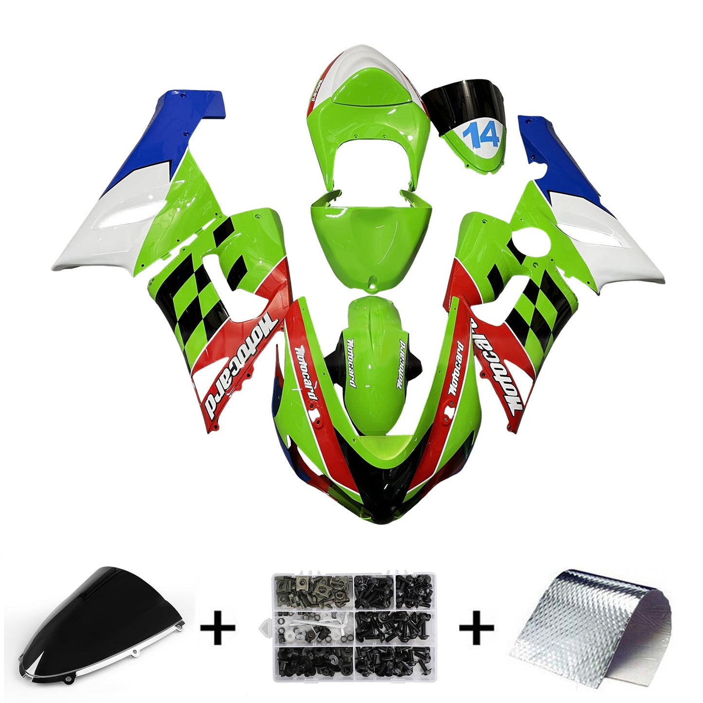 Kit carenatura iniezione in plastica ABS adatto per Kawasaki ZX6R 636 2005-2006