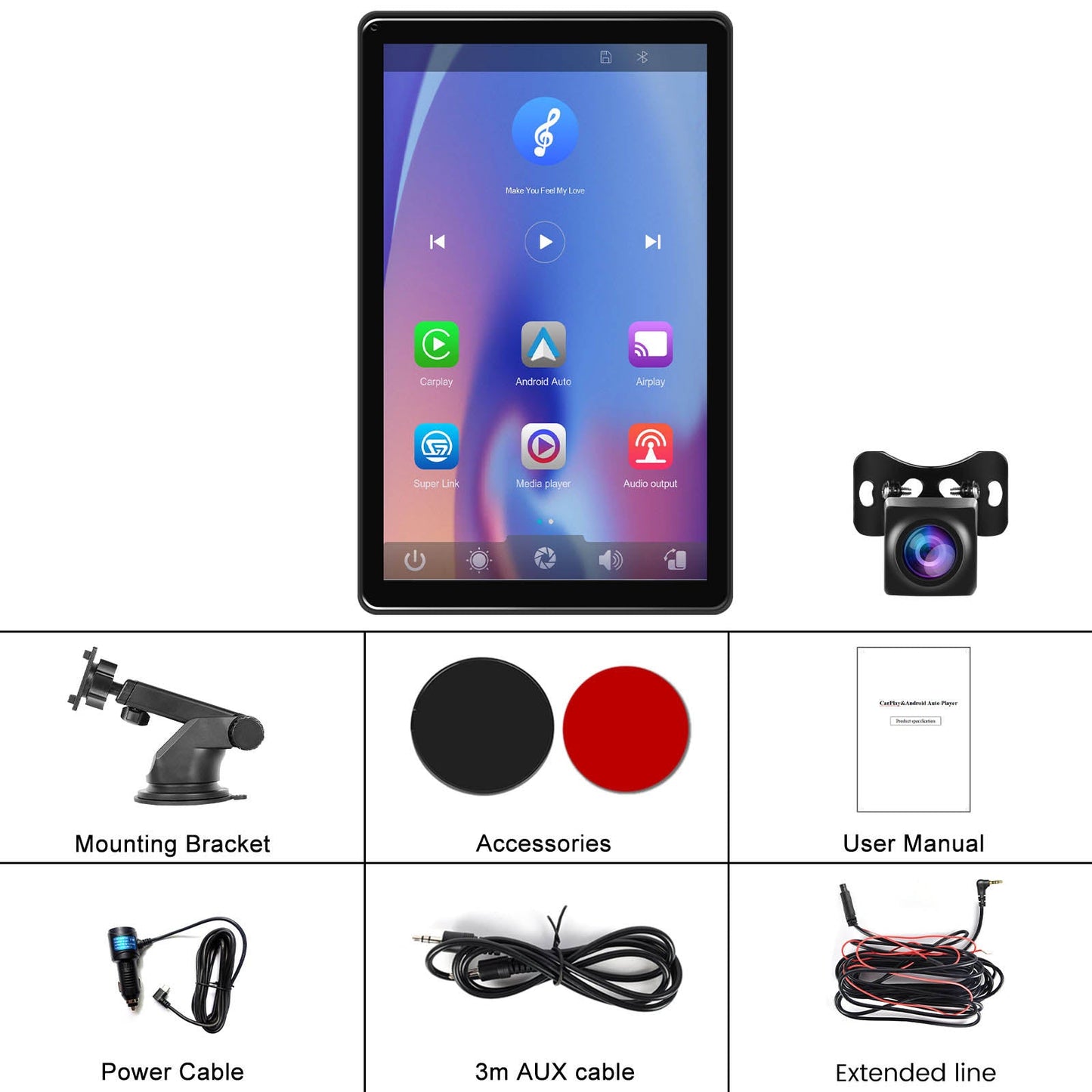 Schermo touch da 8"" Apple CarPlay Android Auto con commutazione orizzontale e verticale