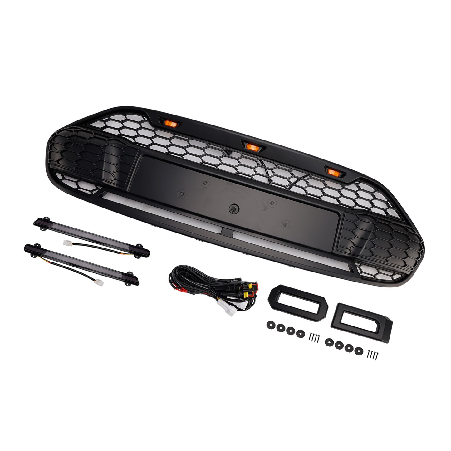 Griglia paraurti anteriore nera Ford Transit Connect 2014-2018 con LED