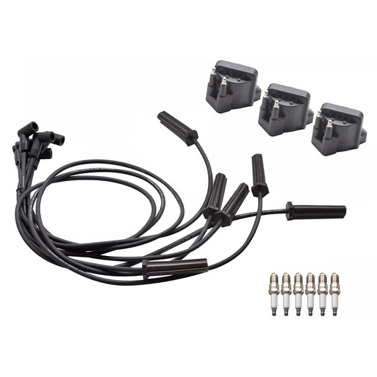 2000, 2002-2004 Chevrolet Impala 3.8L V6 6x candele + 3x bobine di accensione DR39 + 6x cavi 19353734 10472401