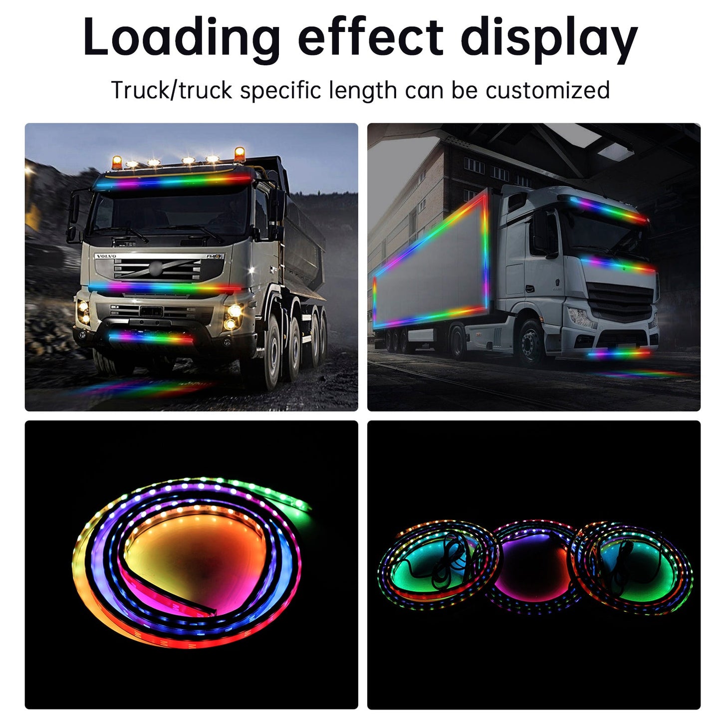 Strisce luminose a LED colorate per camion con telecomando da 2,4 m