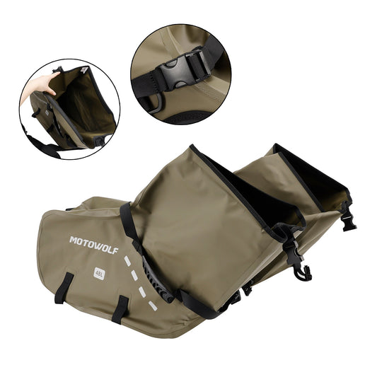 Borsa da sella laterale, colore abbinato, 86 l, verde, per scooter e moto.