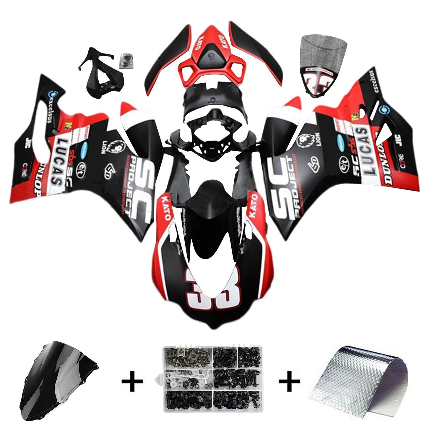 Kit di carenatura iniezione ABS di plastica adatta per Ducati 959 2015-2020