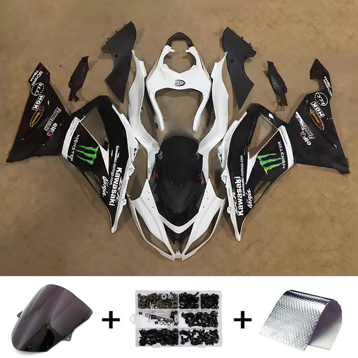Kit carenatura iniezione in plastica ABS adatto per Kawasaki ZX6R 636 2013-2018
