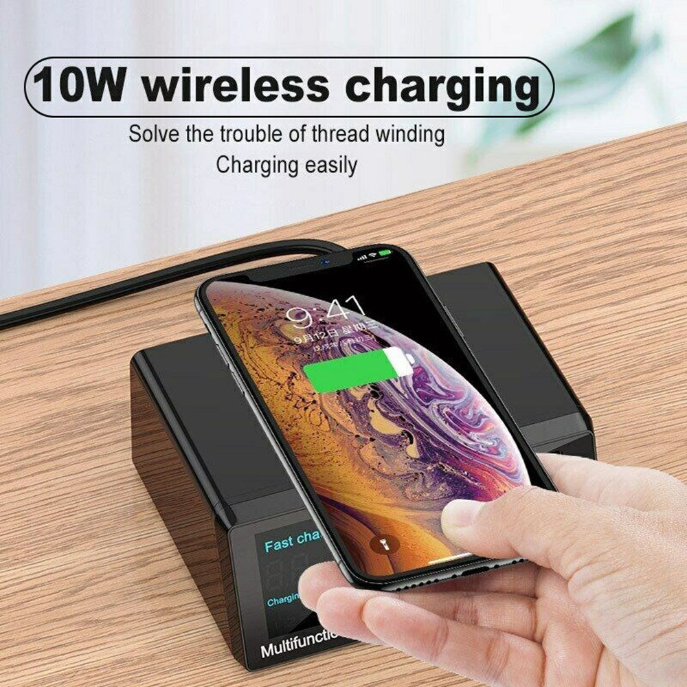 100W 8 Port USB QC3.0 PD Caricatore veloce Wireless Charging Station EU Plug