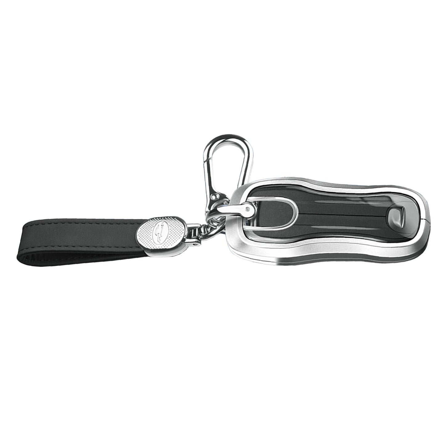 Custodia per chiave auto in TPU argentato in lega di alluminio con fibbia per Porsche Cayenne