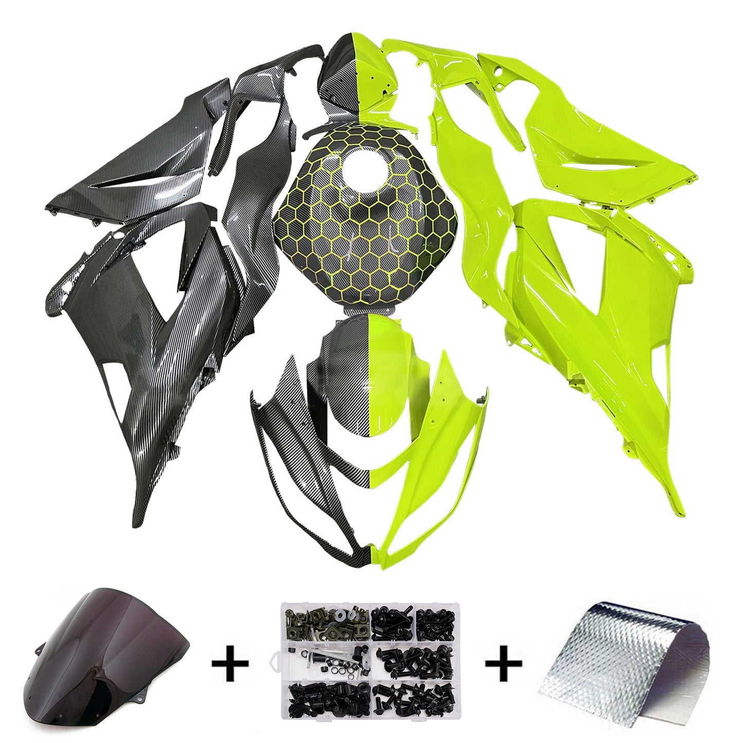 Kit carenatura iniezione in plastica ABS adatto per Kawasaki ZX6R 636 2013-2018