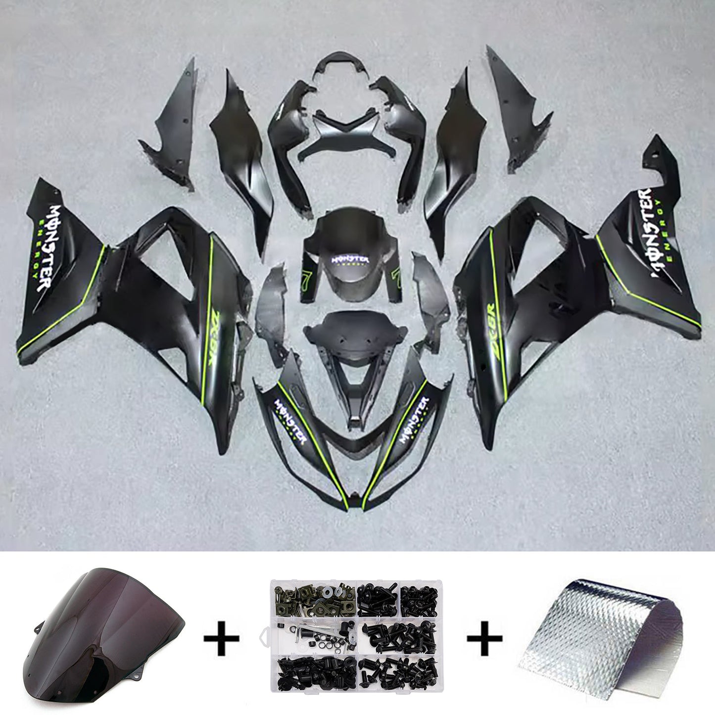 Kit carenatura iniezione in plastica ABS adatto per Kawasaki ZX6R 636 2013-2018