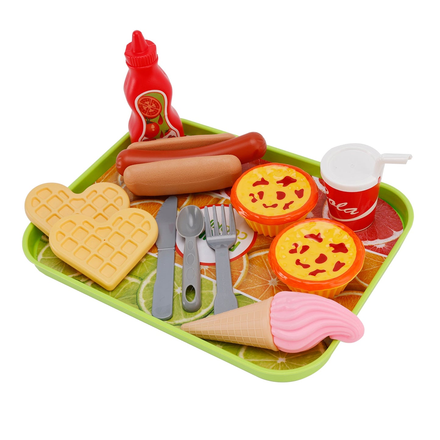 Set da cucina con cibo, gelato, bevande e uova, giocattolo per bambini
