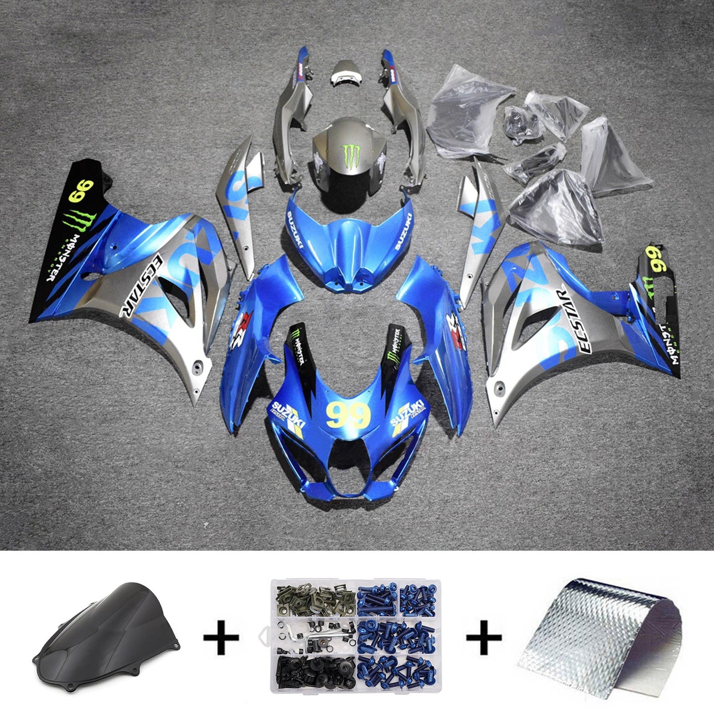 Kit carenatura iniezione plastica ABS per Suzuki GSXR1000 2017-2025 K17