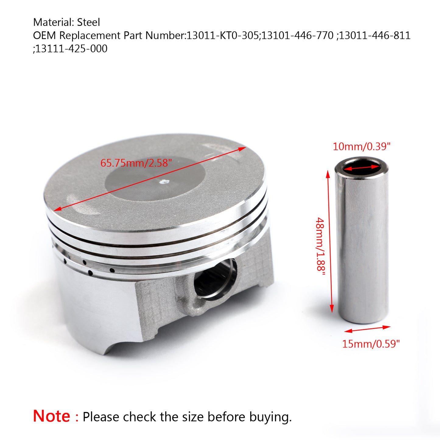 200R 65.75mm 200 XR 1980-2002/A HONDA Kit Size 13011-446-811 Fits Piston Bore XR