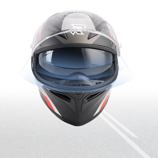 Casco da moto DOT per adulti Street Integrale Rosso Nero