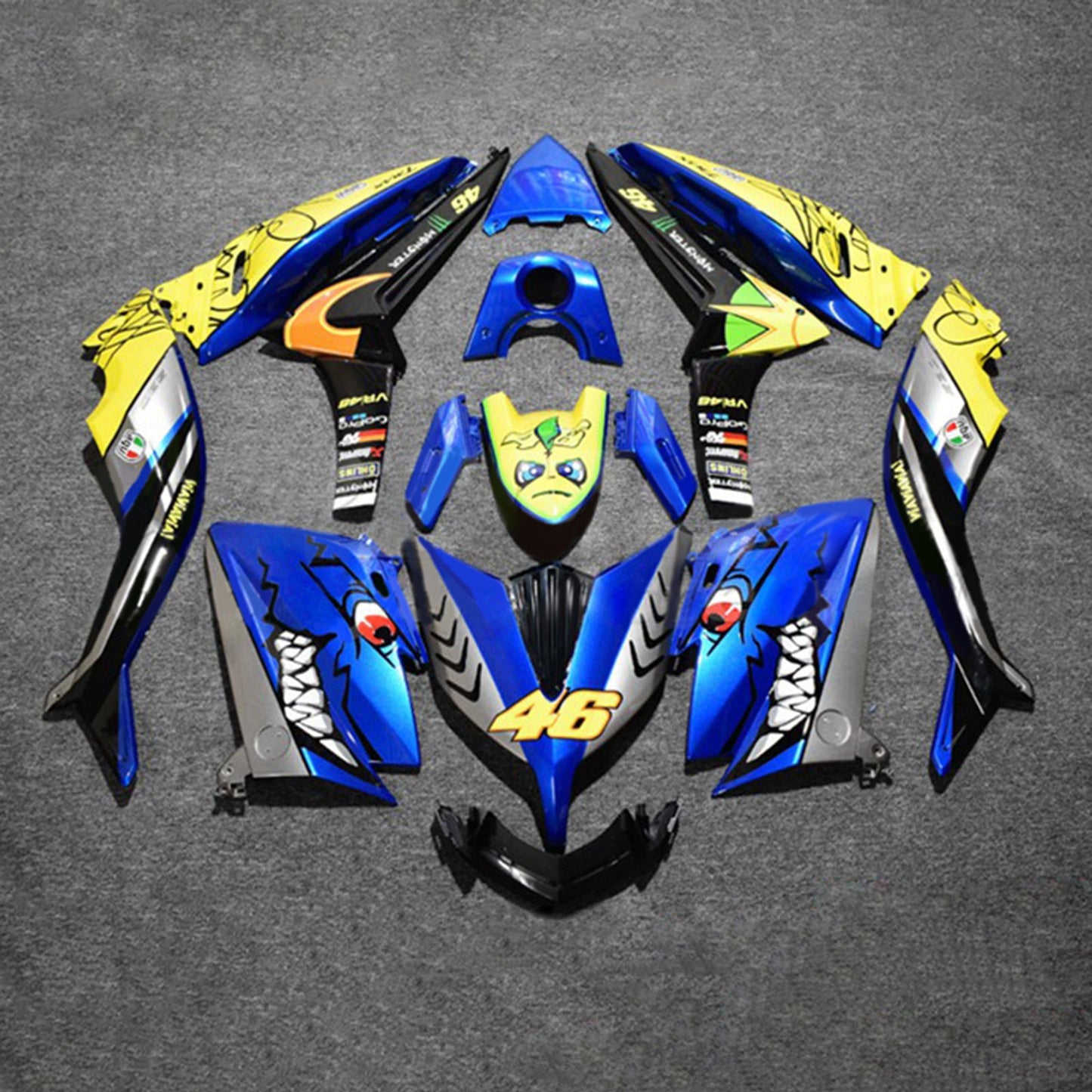 Amotopart Kit Carena Carrozzeria ABS per Yamaha T-Max TMAX530 2015-2016
