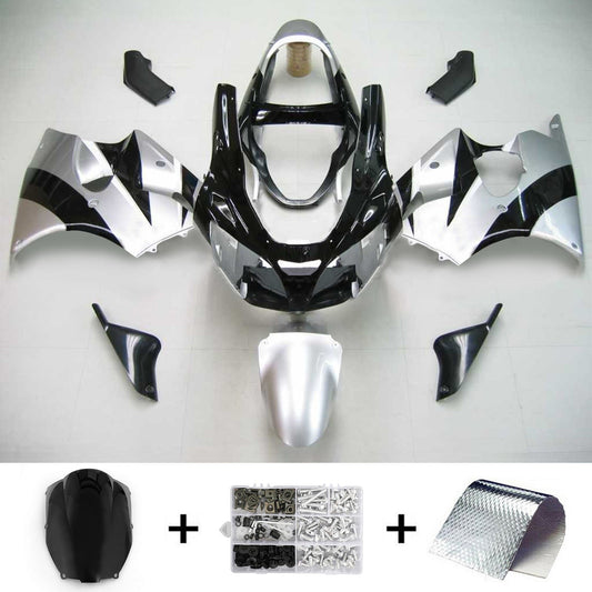 Amotopart 2000-2002 Kawasaki ZX6R Cladding Mirror Black Kit