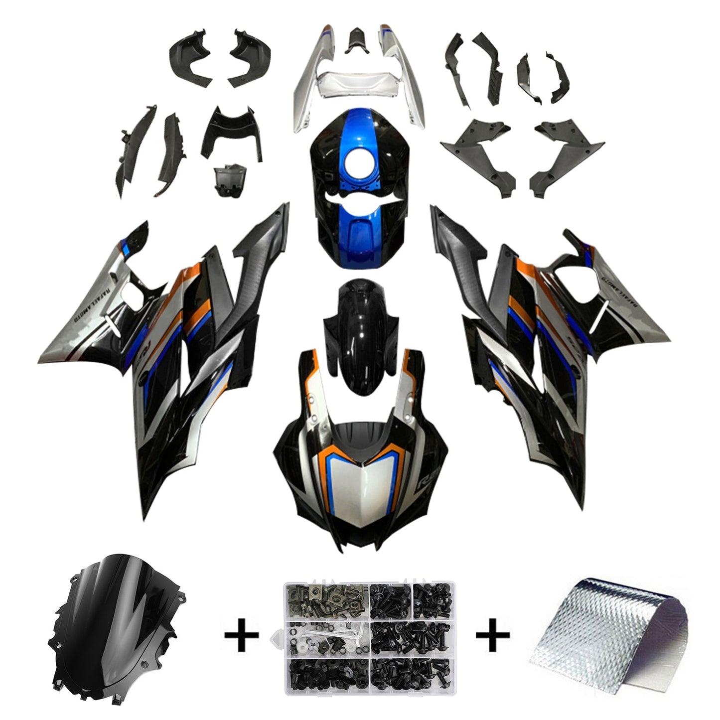 Amotopart Kit carena Yamaha YZF-R3 R25 2019-2021 Carrozzeria Plastica ABS
