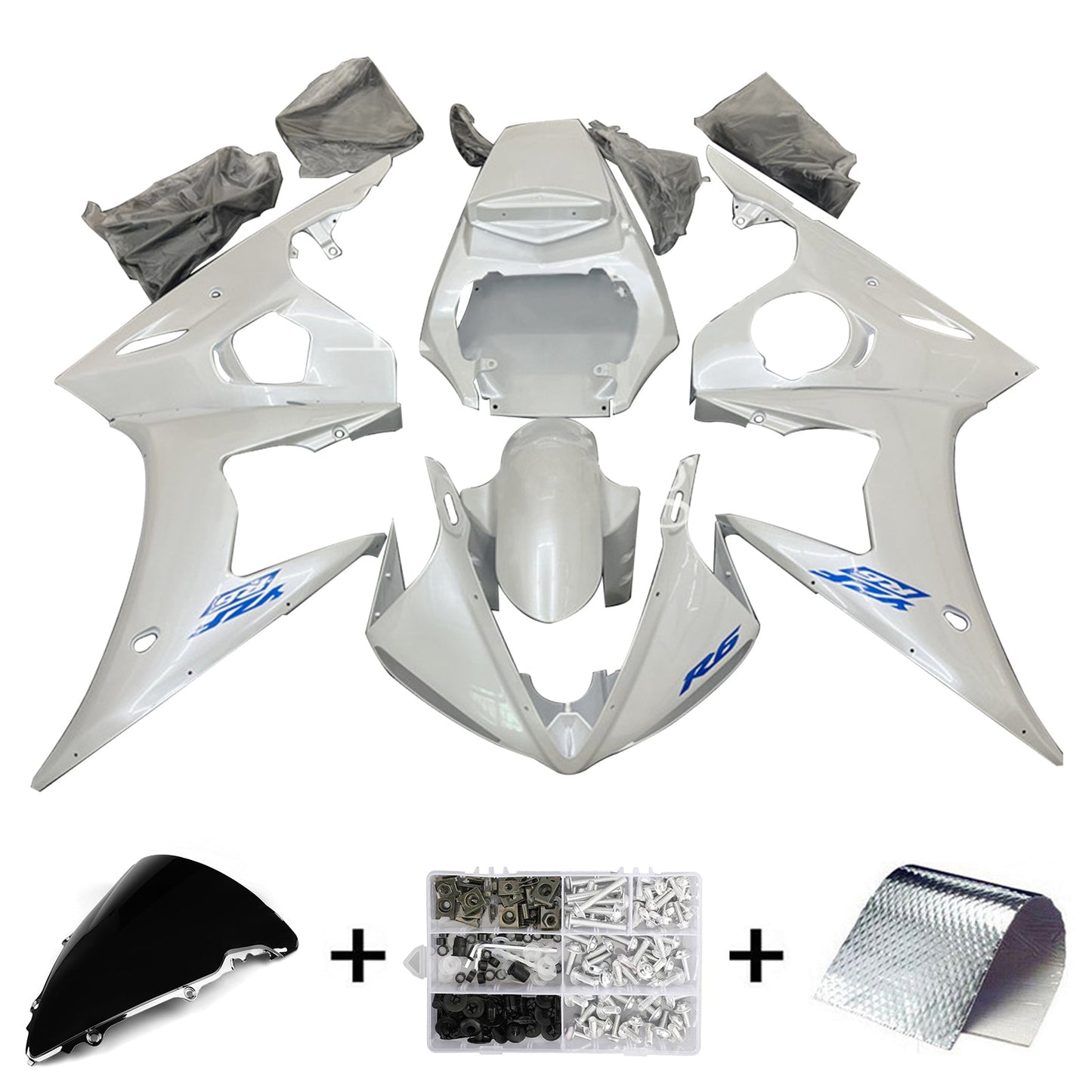 Amotopart Yamaha YZF 600 R6 2003-2004 R6S 2006-2009 Kit carena Carrozzeria