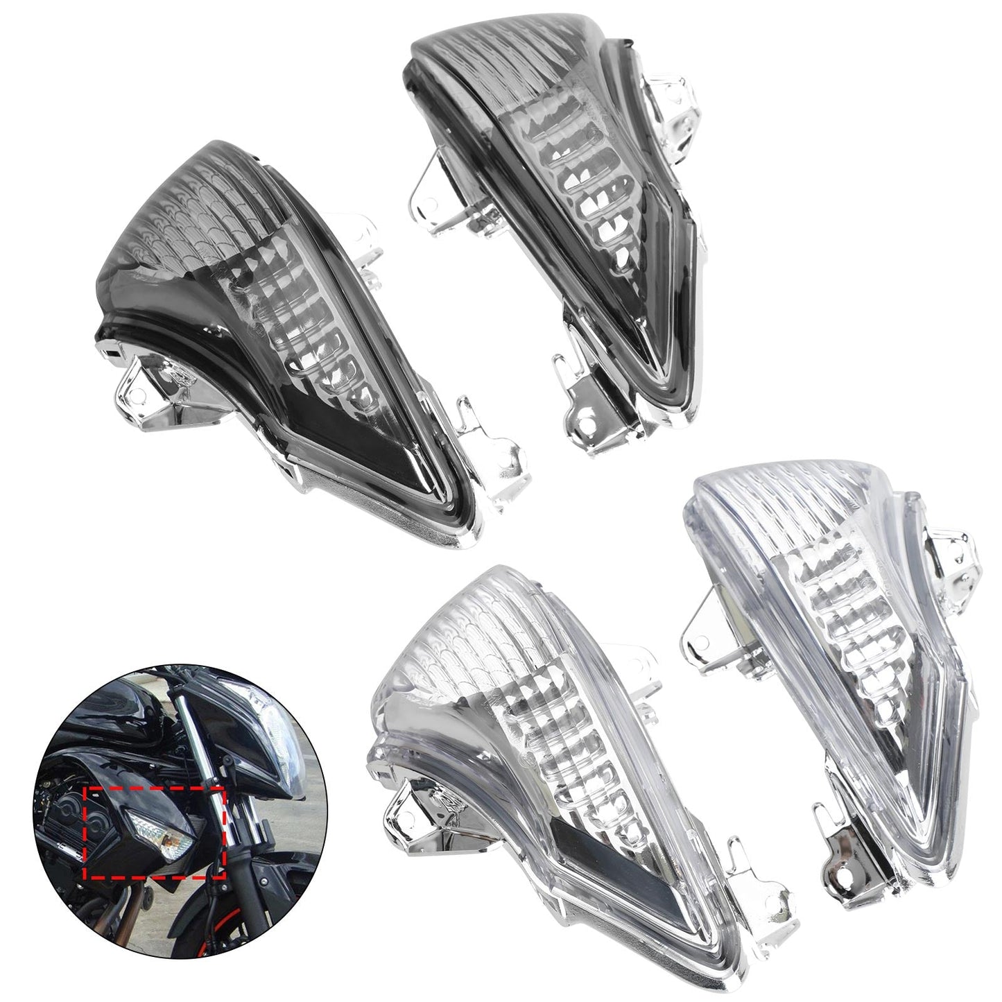 Coperchio indicatori di direzione anteriori per Kawasaki ER-6N EX650 Ninja 650 400R EX400 generico