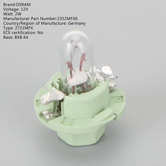 10x Per OSRAM Car Original Instrument Lights 2352MFX6 12V 2W BX8.4d Generico