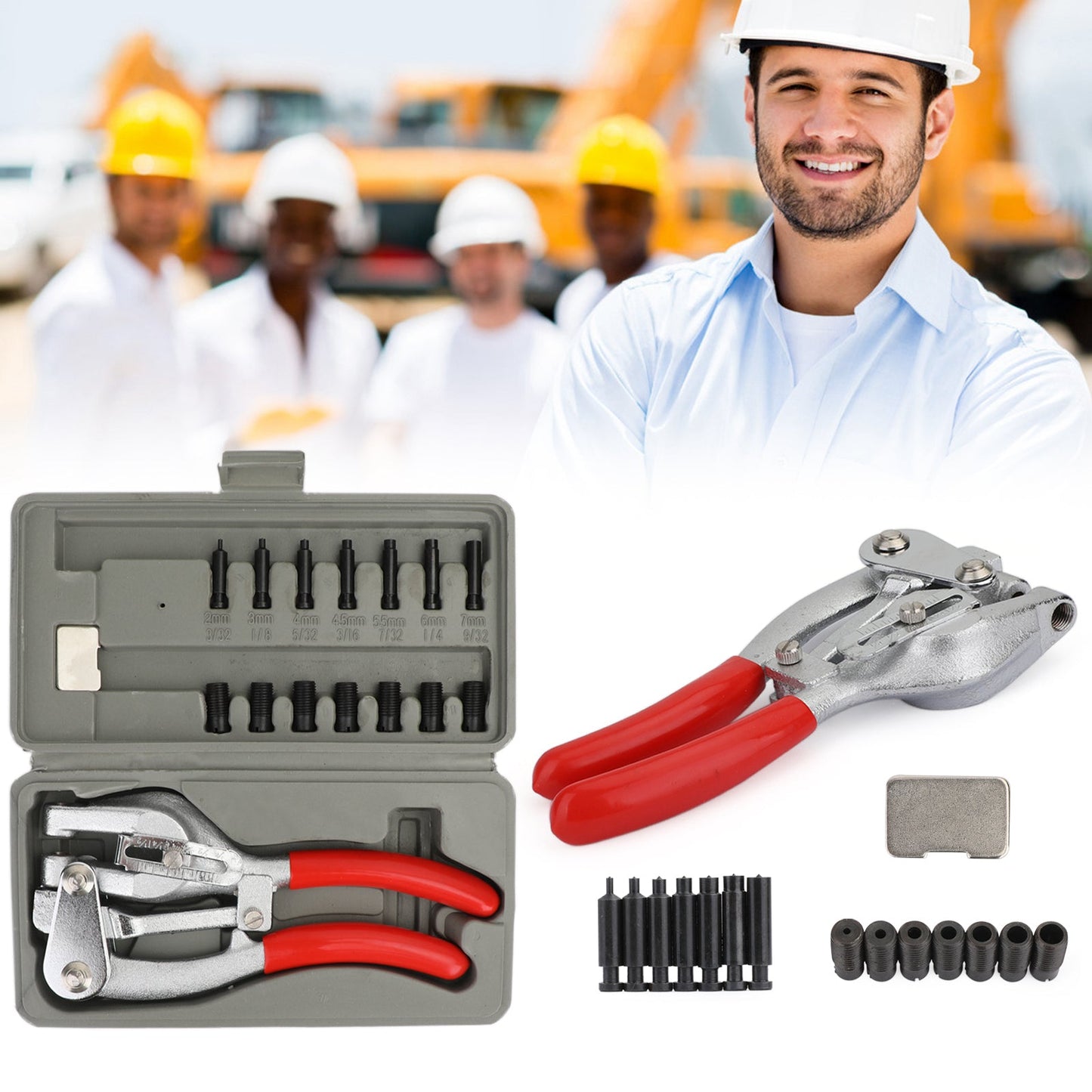 1 tonnellata 7 dimensioni muore kit di punzonatura di potenza aeronautica perforazione di lamiere riparazione fai da te