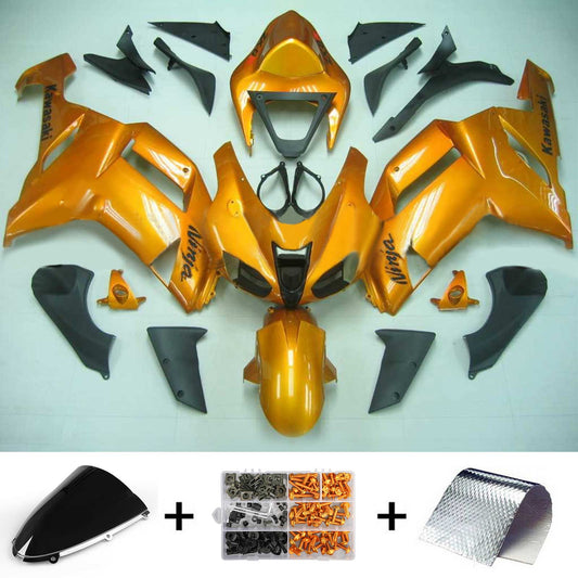 Amotopart Kawasaki 2007-2008 ZX6R 636 Orange con kit di vendita logo nero