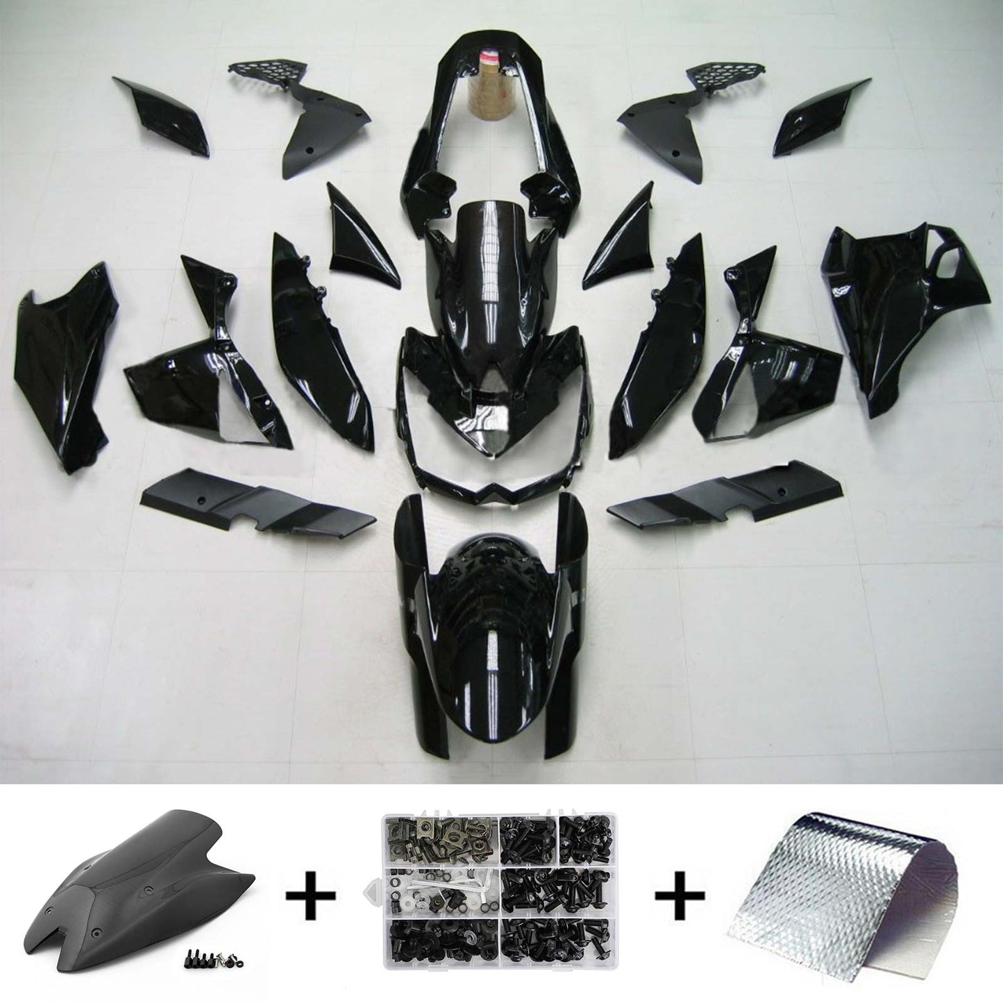 Amotopart Kawasaki Z1000 2010-2013 kit altamente travestigioso nero