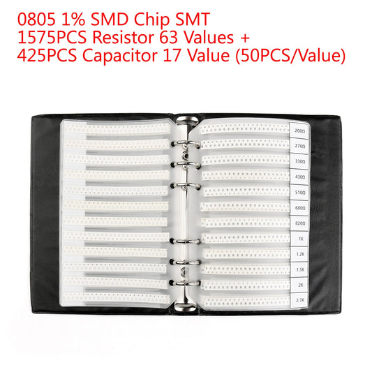 2000 PZ 0805 1% SMD Chip Resistore SMT 63 Valori + Condensatore 17 Valore Campione