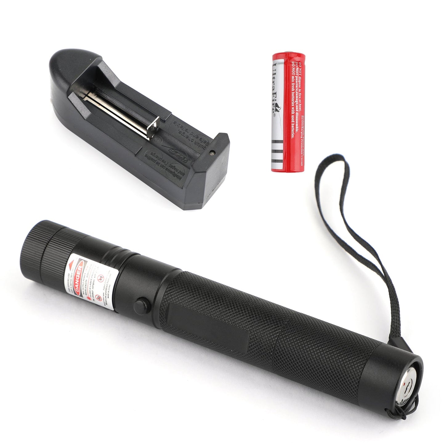 650nm Red Laser Pointer Pen Visible Beam Light Lazer + 18650 + Caricabatterie