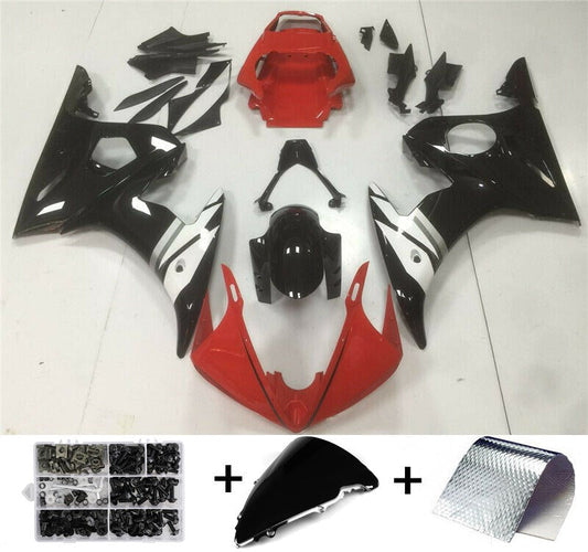 Amotopart 2005 Yamaha YZF R6 Cladding Red White Kit