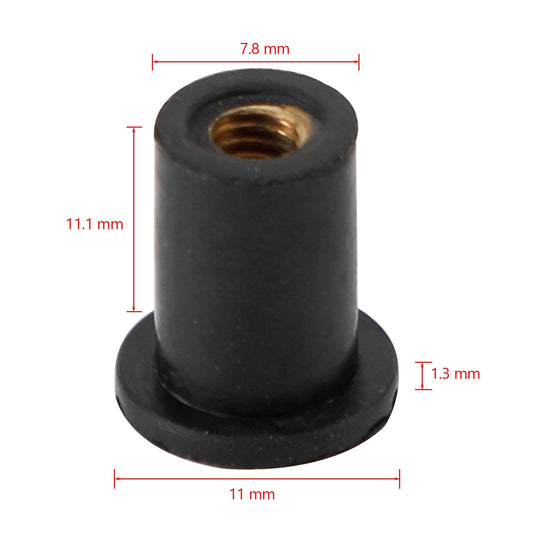 M4 Well Nuts Wellnuts Wellnuts per carenatura e fissaggio dello schermo Confezione da 10 - Foro da 8 mm