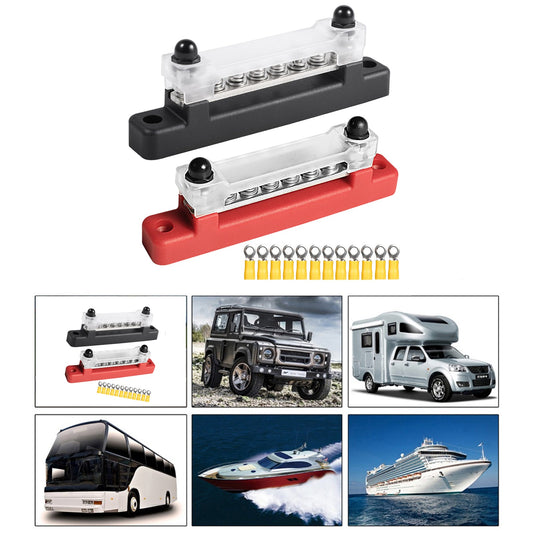 6 Way 150A Morsettiera di distribuzione Car Marine Boat Holder Cover 48V Bus Bar
