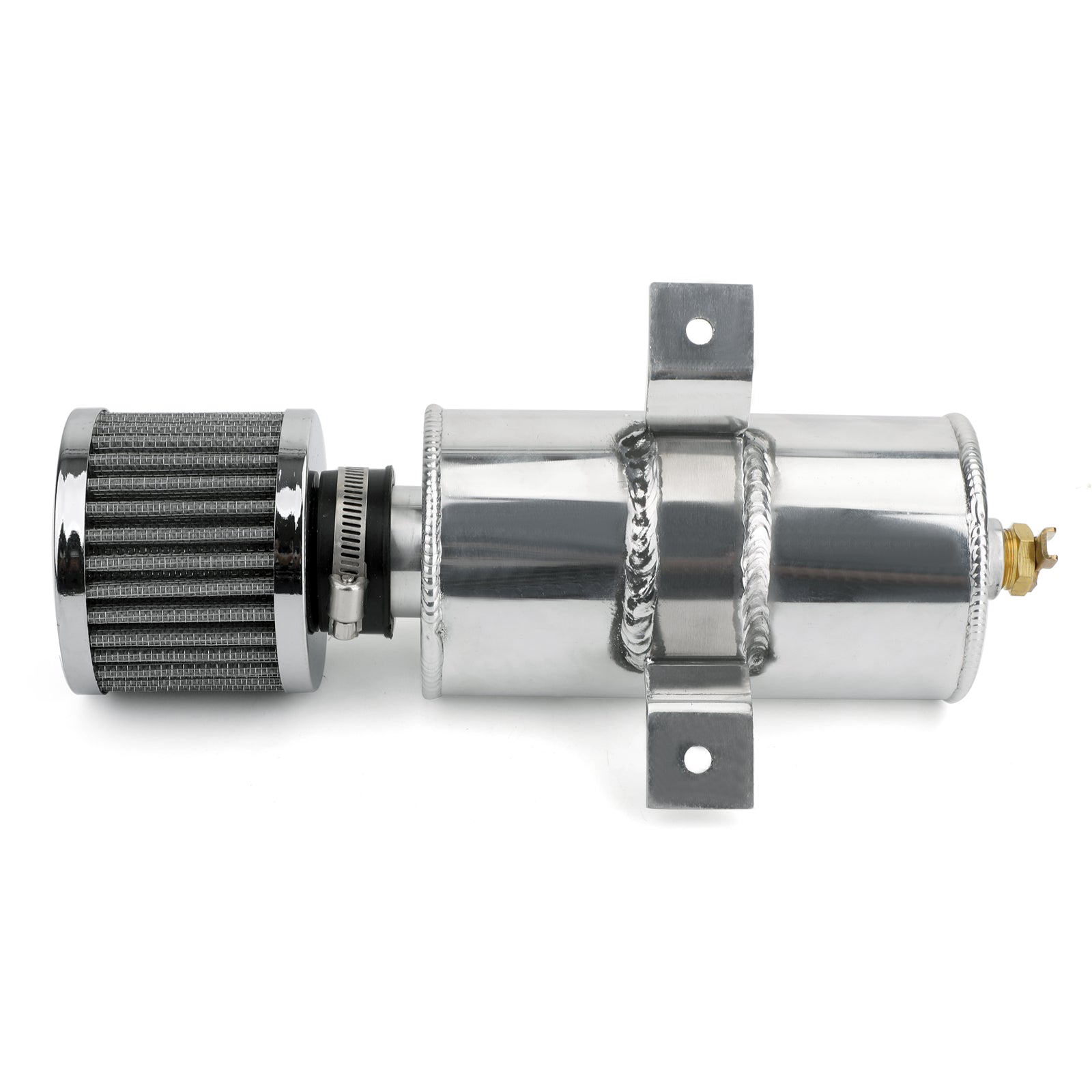 Olio Catch Can Universale In Alluminio Per Motori Turbo E Ad Alto Regime - OCT-001BK-267-Z2 Con Staffe E Tubi