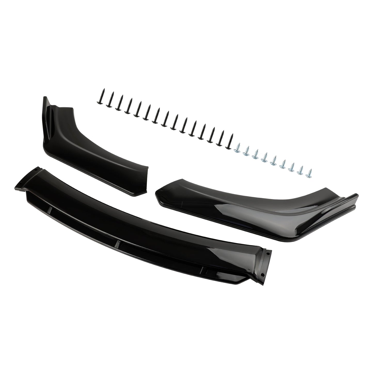 4 pezzi protezione diffusore splitter kit corpo labbro paraurti anteriore universale per auto nero
