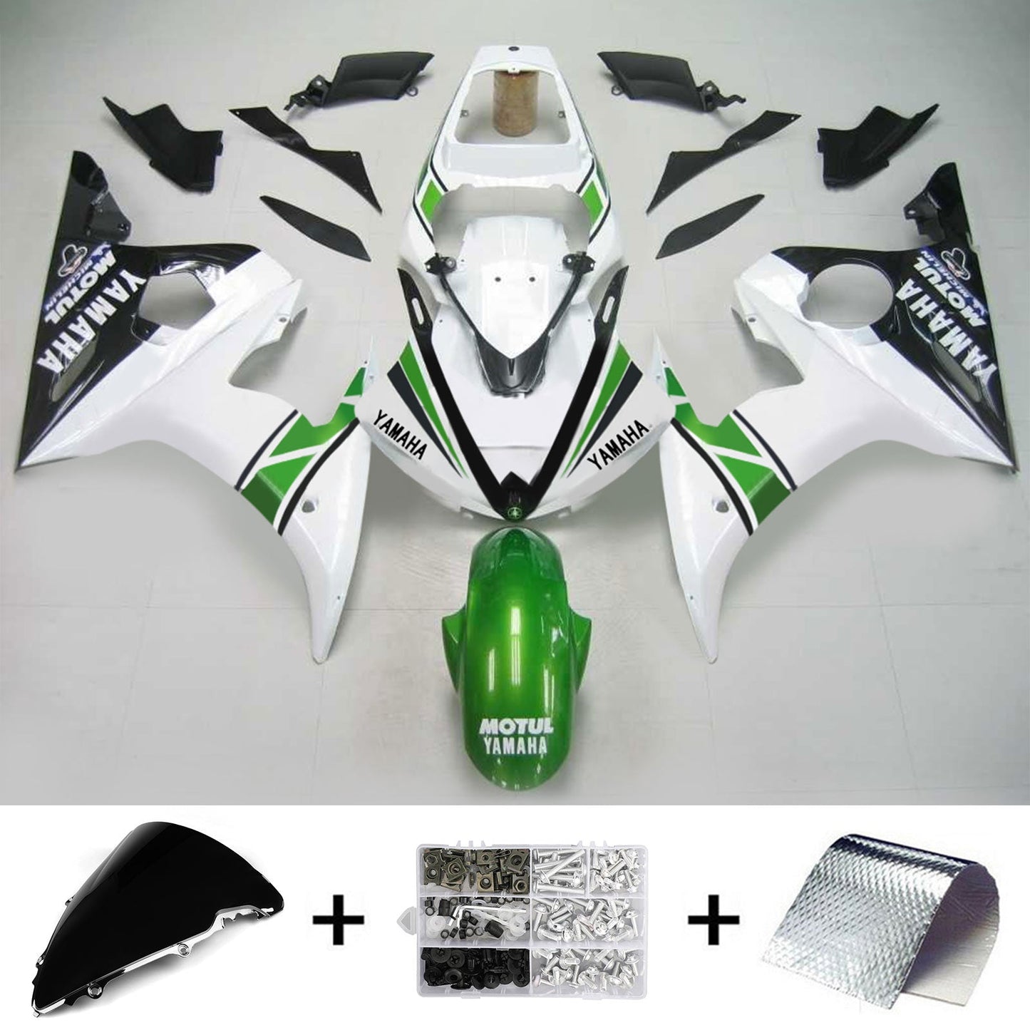 Amotopart Yamaha 2003-2004 YZF 600 R6 e 2006-2009 YZF R6S WEI? ES GREEN CHILICING KIT